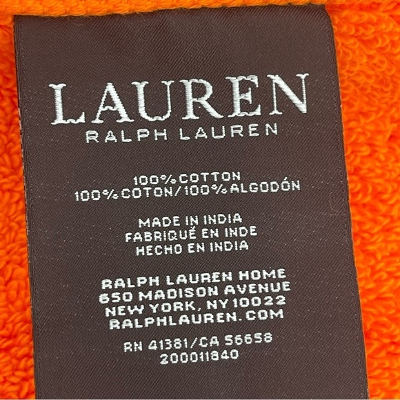 Ralph Lauren Wescott Summer Orange set of 2 Bath Towels NWT - Picture 8 of 8